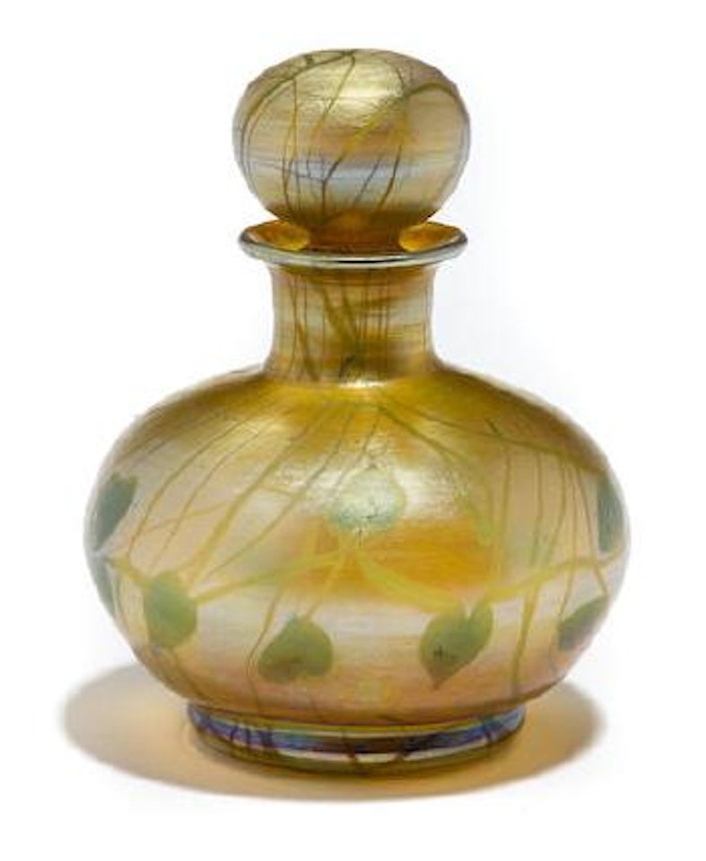 A perfume bottle and stopper by Tiffany Studios