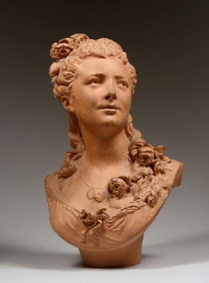 Buste de femme à la tresse fleurie by Albert-Ernest Carrier-Belleuse