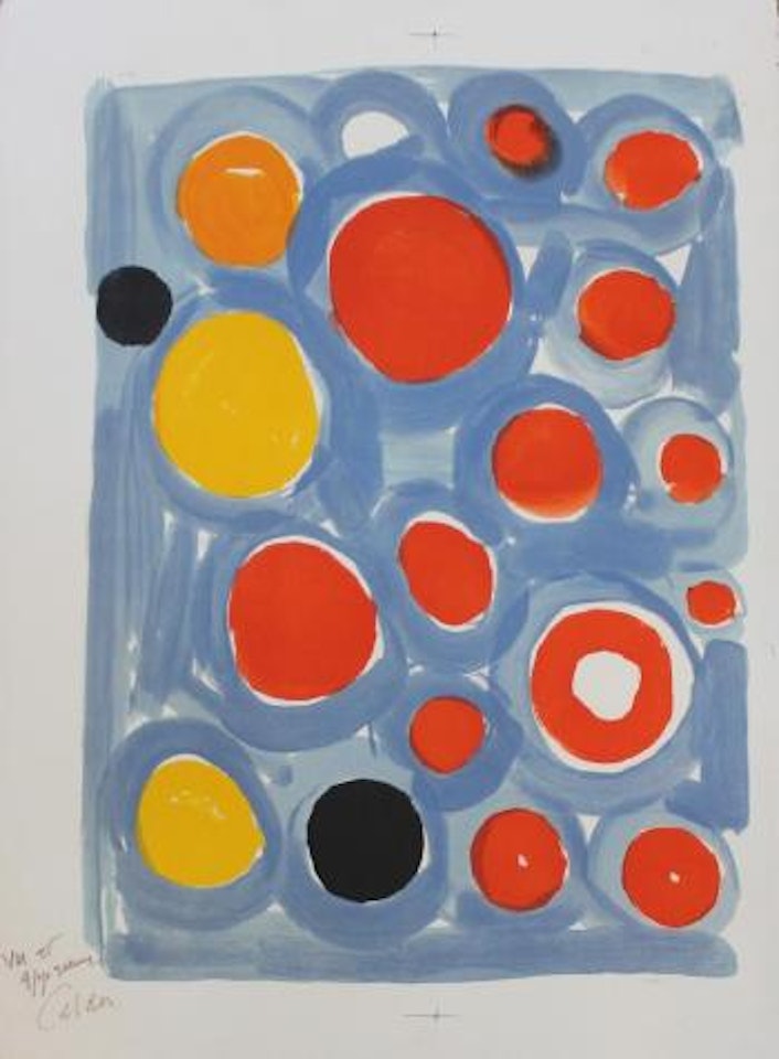 Circles on a blue background by Alexander Calder