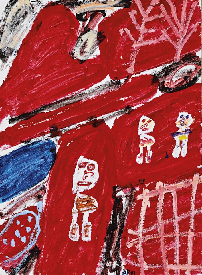 SITE AVEC TROIS PERSONNAGES by Jean Dubuffet