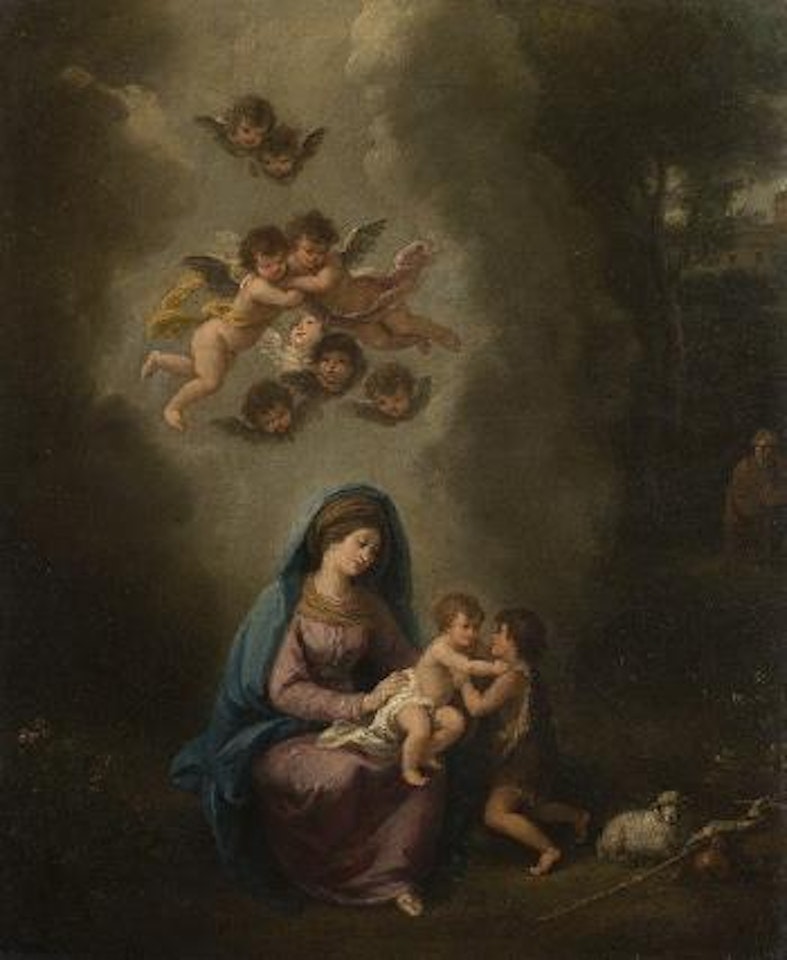 Madonna col Bambino, san Giovannino e angeli by Francesco Zuccarelli