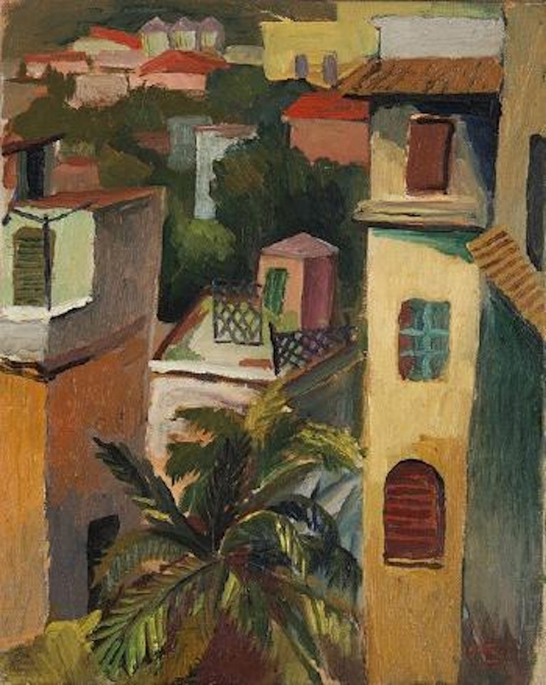 Paesaggio con case (tetti di Roma) by Renato Guttuso