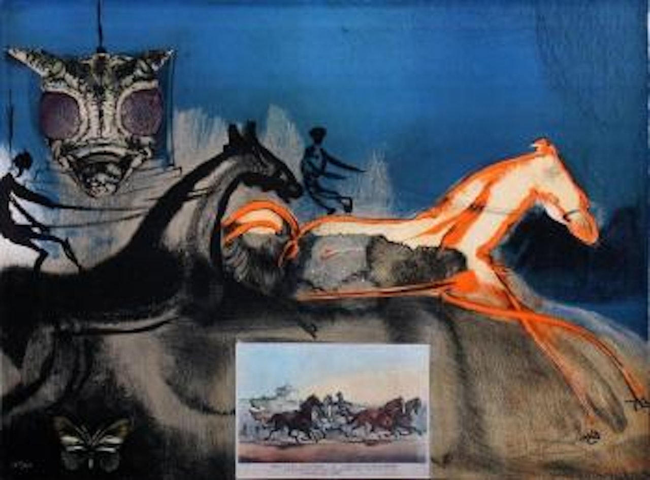 American Trotting Horses II by Salvador Dali
