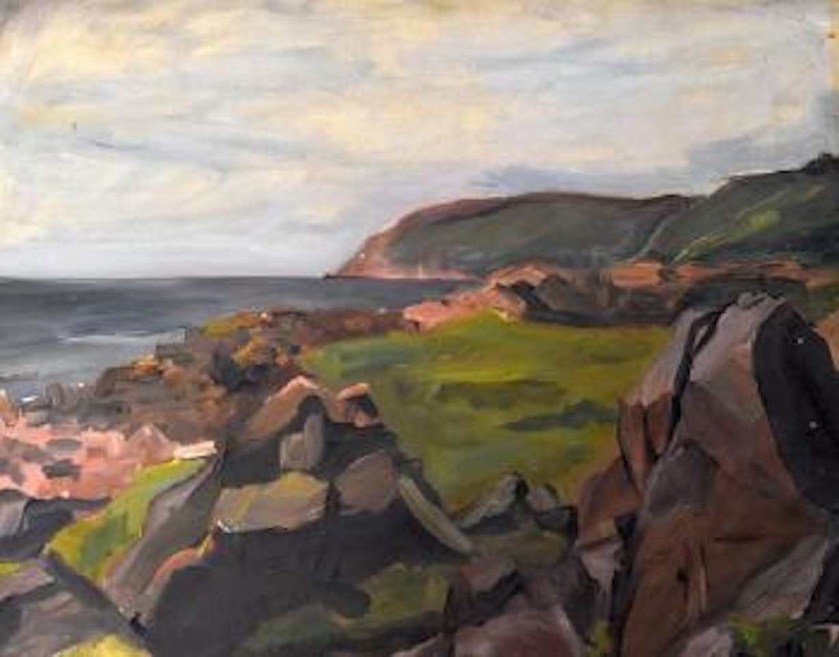 Coastal scene with headland by Kyffin Williams