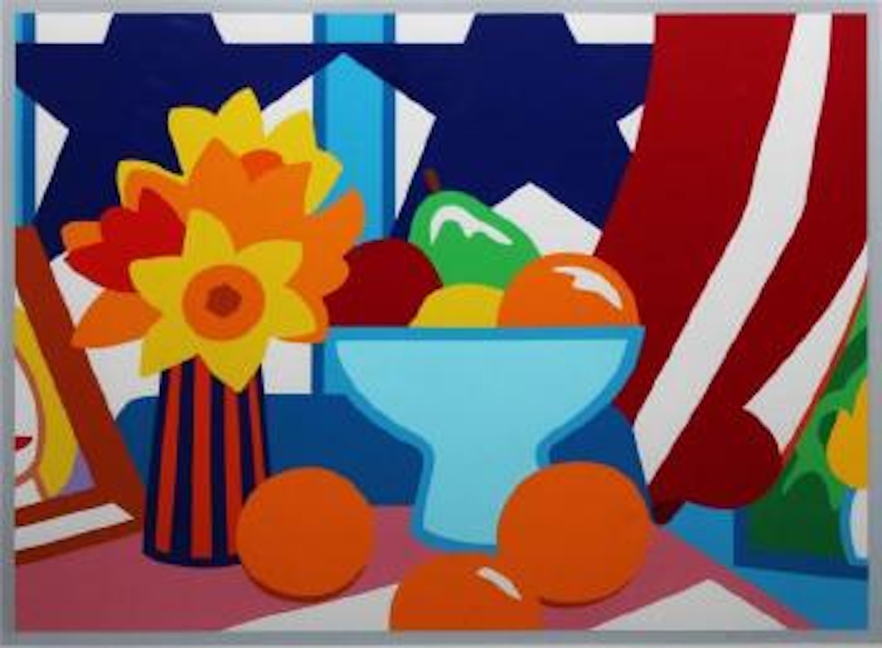 Still life with blowing curtain (Red) by Tom Wesselmann