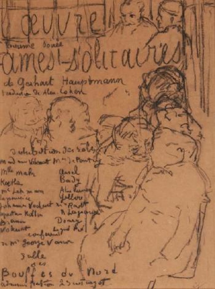 Projet pour le programme du Théâtre de l'Oeuvre : Ames Solitaires, par Gerhardt Hauptmann by Édouard Vuillard