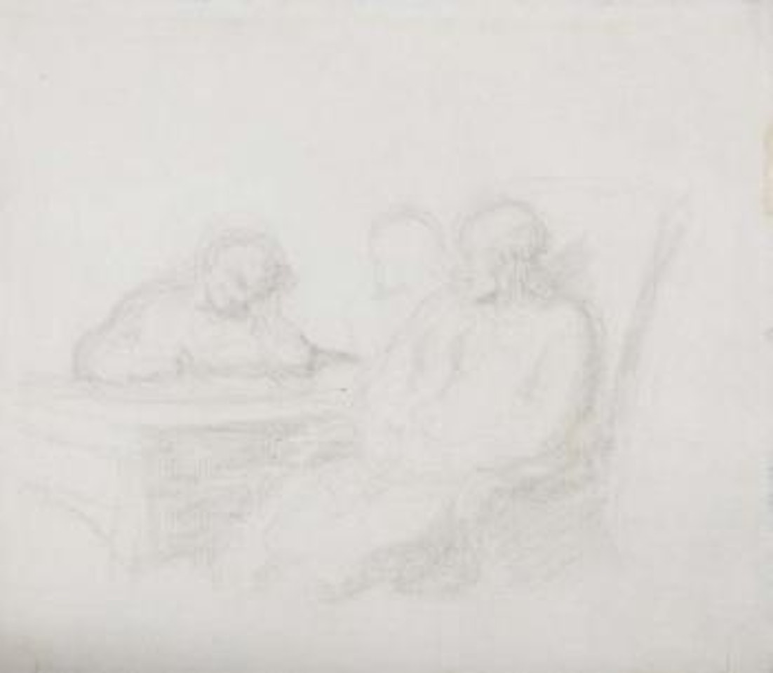 Homme assis autour d’un bureau by Honoré Daumier