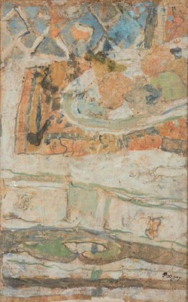 Commode blanche et assiette de fruits by Jean Pougny