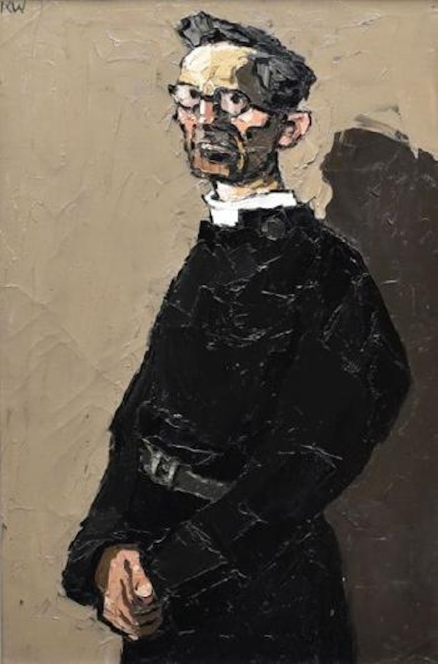 Three-quarter portrait of Rev Harry Edwards of St Michaels Highgate by Kyffin Williams