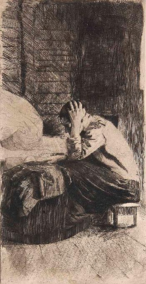Frau an der Wiege by Kathe Kollwitz