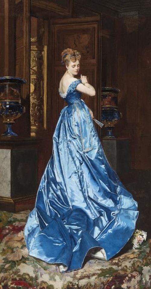 Het blauwe kleed by Edouard Frederic W. Richter