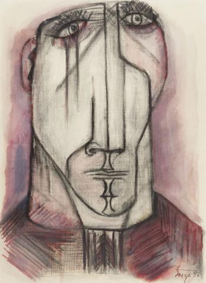 Zonder titel (Hoofd) by Francis Newton Souza