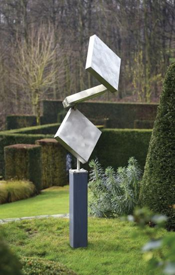 Column of Three Squares Excentric Gyratory III by George Rickey