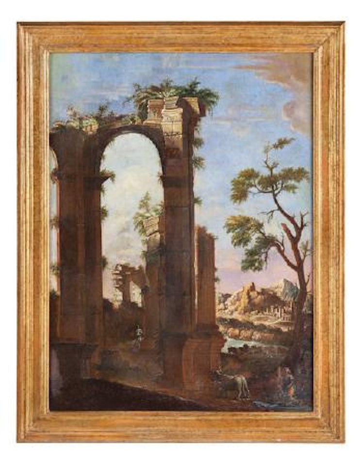 Capriccio architettonico con figure by Giovanni Ghisolfi