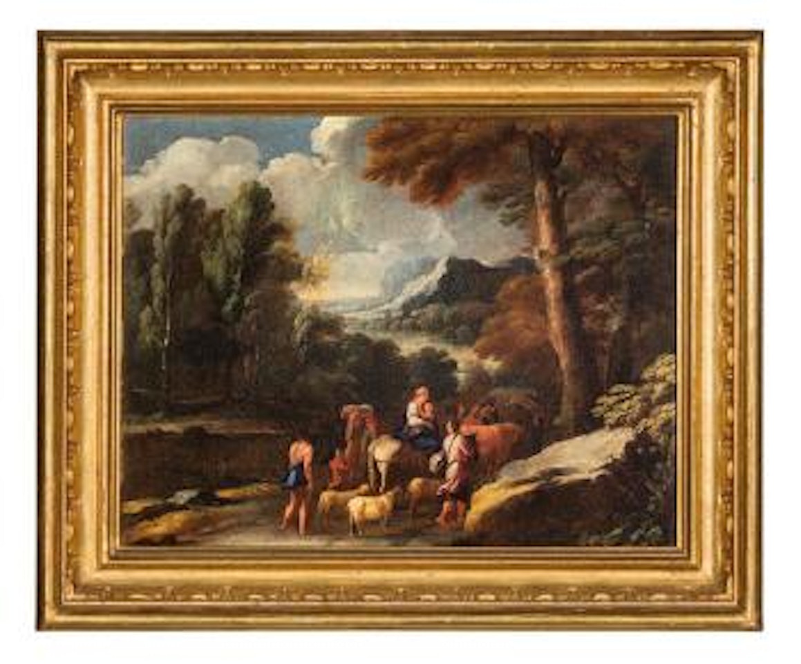 Paesaggio con Mosè. Paesaggio con il viaggio di Giacobbe by Giovanni Ghisolfi