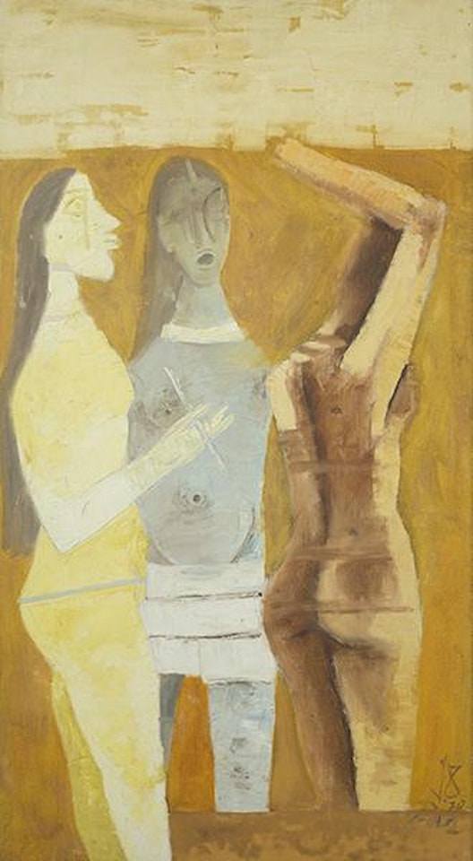 Untitled (Women In Yellow) by M.F. Husain