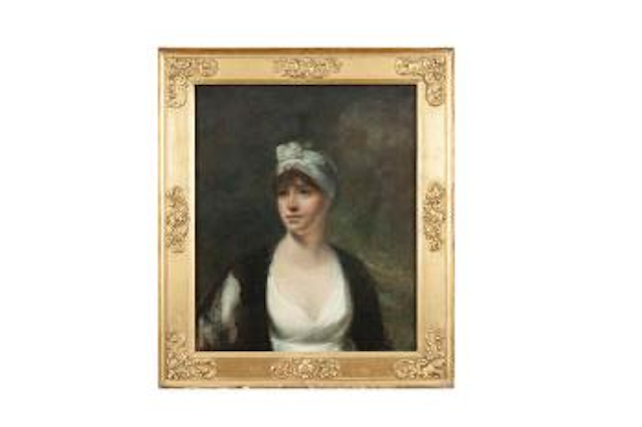 Bust length portrait of a young lady by Henry Raeburn