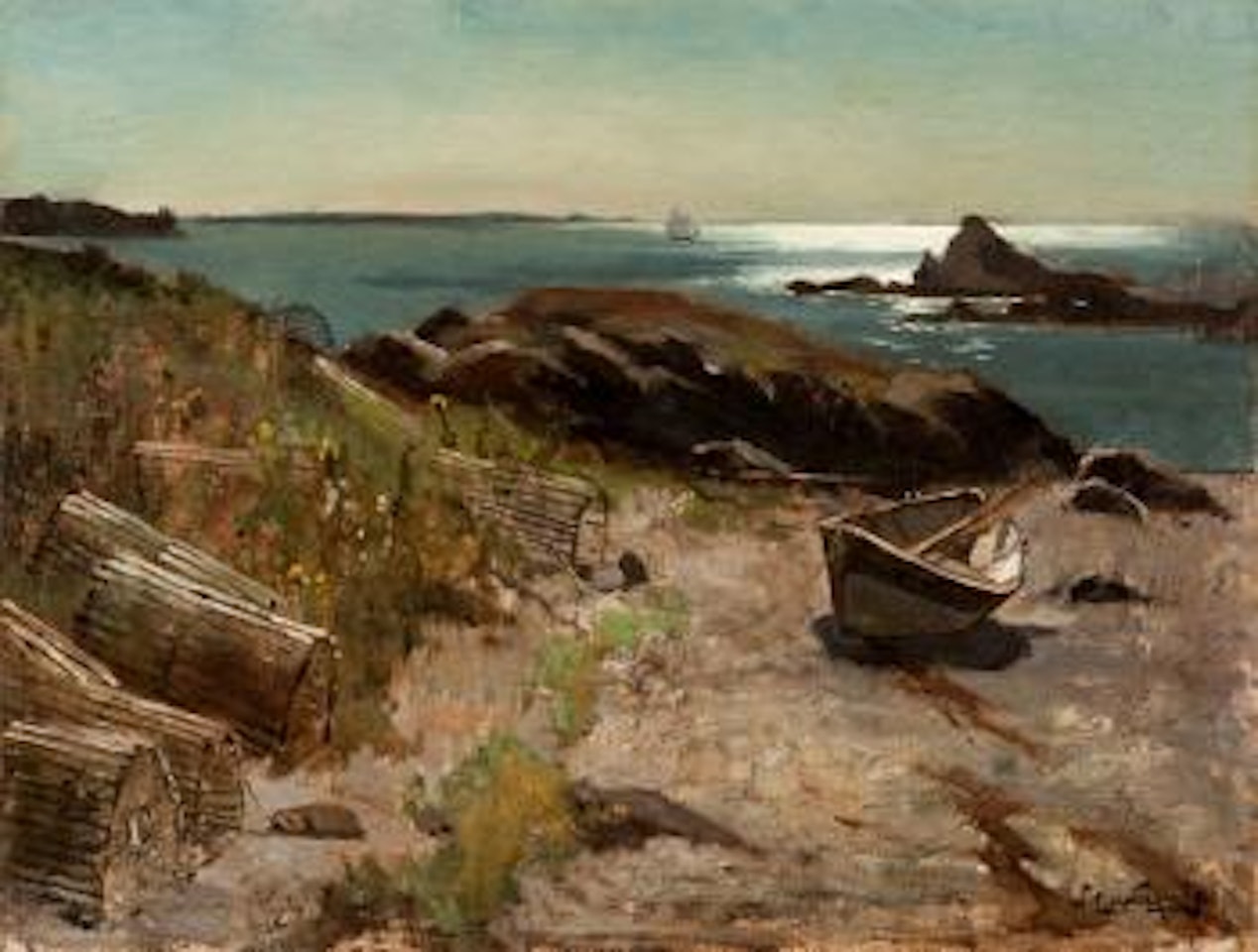 Dory and Lobster Traps by Willard Leroy Metcalf
