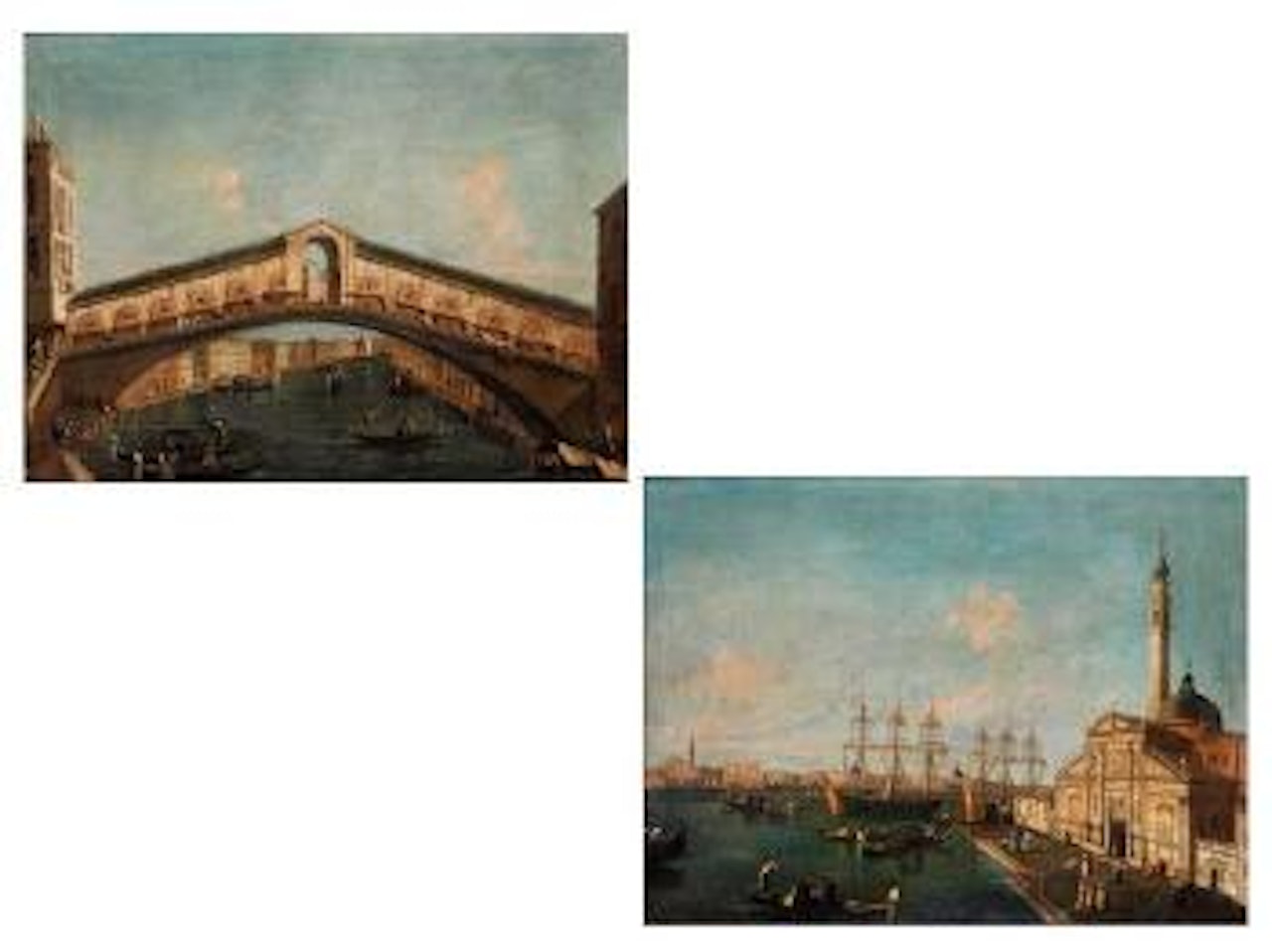 Rialtobrucke; Fassade von San Giorgio Maggiore by Venetian School