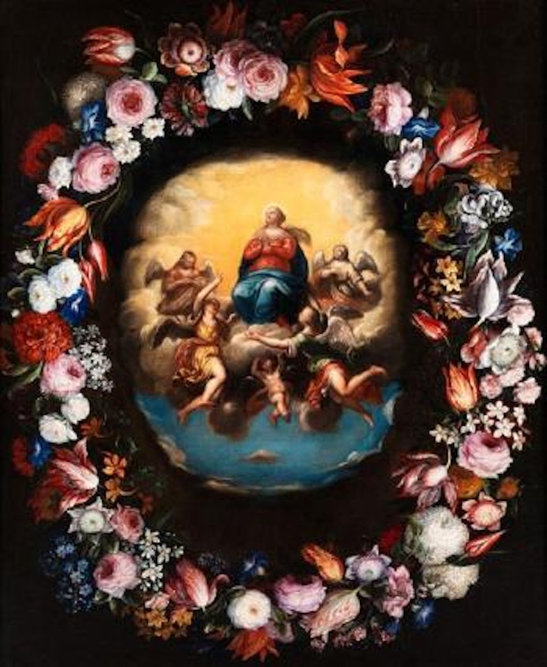 Himmelfahrt Mariens im Blumenkranz by Pieter van Avont by Jan Brueghel the Younger