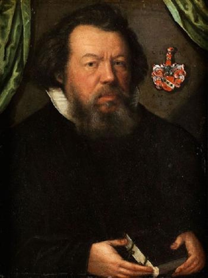 Portrait eines 49-Jahrigen Mannes mit Buch by Netherlandish School