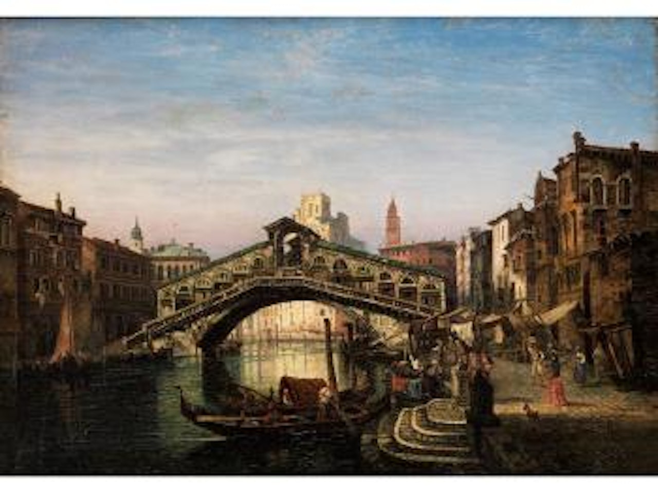 Blick auf die Rialtobrucke by Italian School