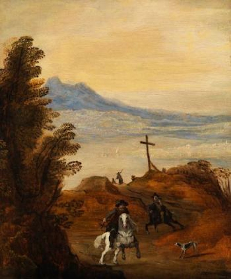 Weite Landschaft mit Reitern by Joos de Momper the Younger