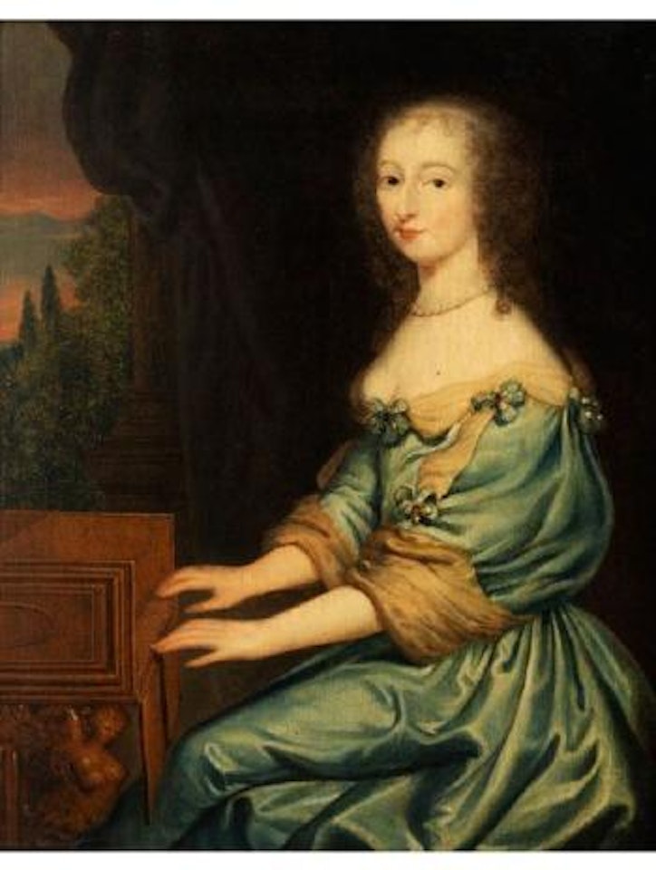 Portrait einer jungen Dame am Cembalo by Flemish School