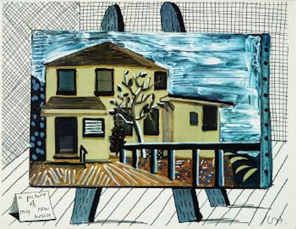 A picture of My New House by David Hockney