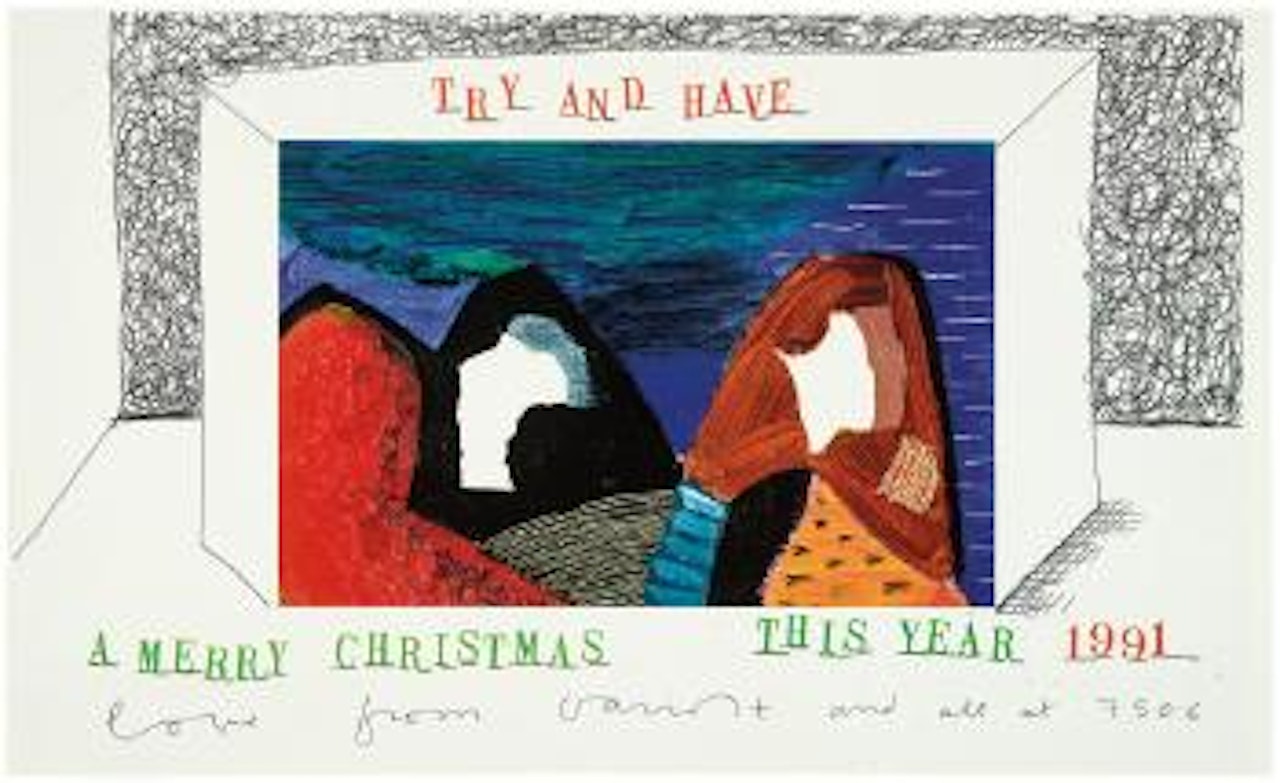 Happy New Year Card; Christmas Card by David Hockney