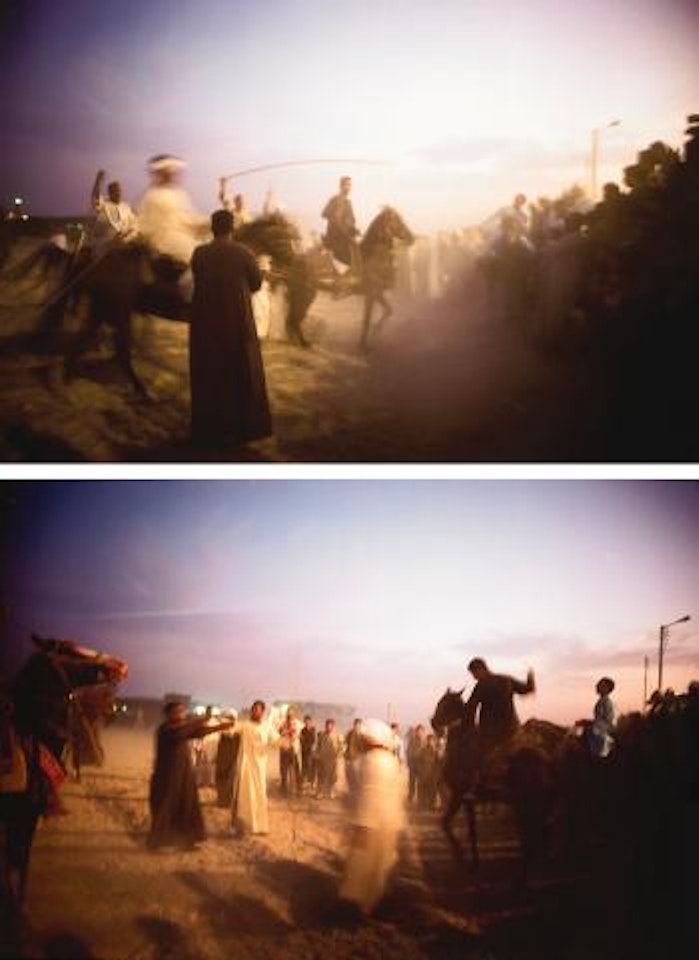 (I) Jabalowe on Roma at Horse Show at Dusk, Luxor (II) Jabalowe on Roma at Horse Show, Luxor by Nan Goldin