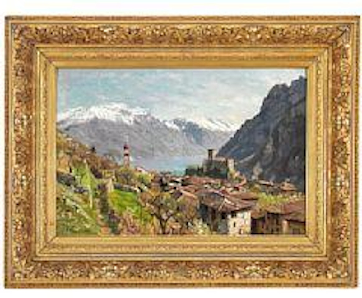 View at Lago di Tenno in Italy by Peder Mork Monsted