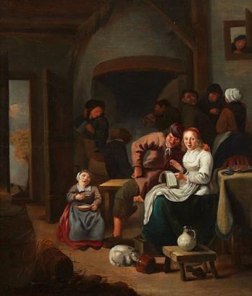 A Tavern Scene by Flemish School