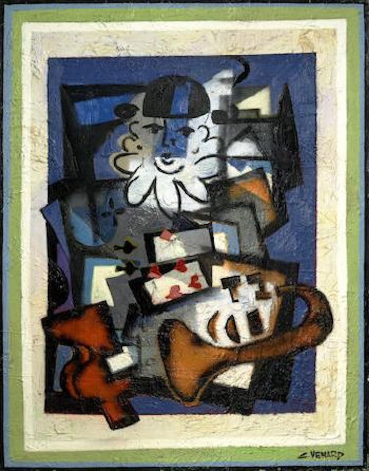 L'arlequin aux cartes by Claude Venard