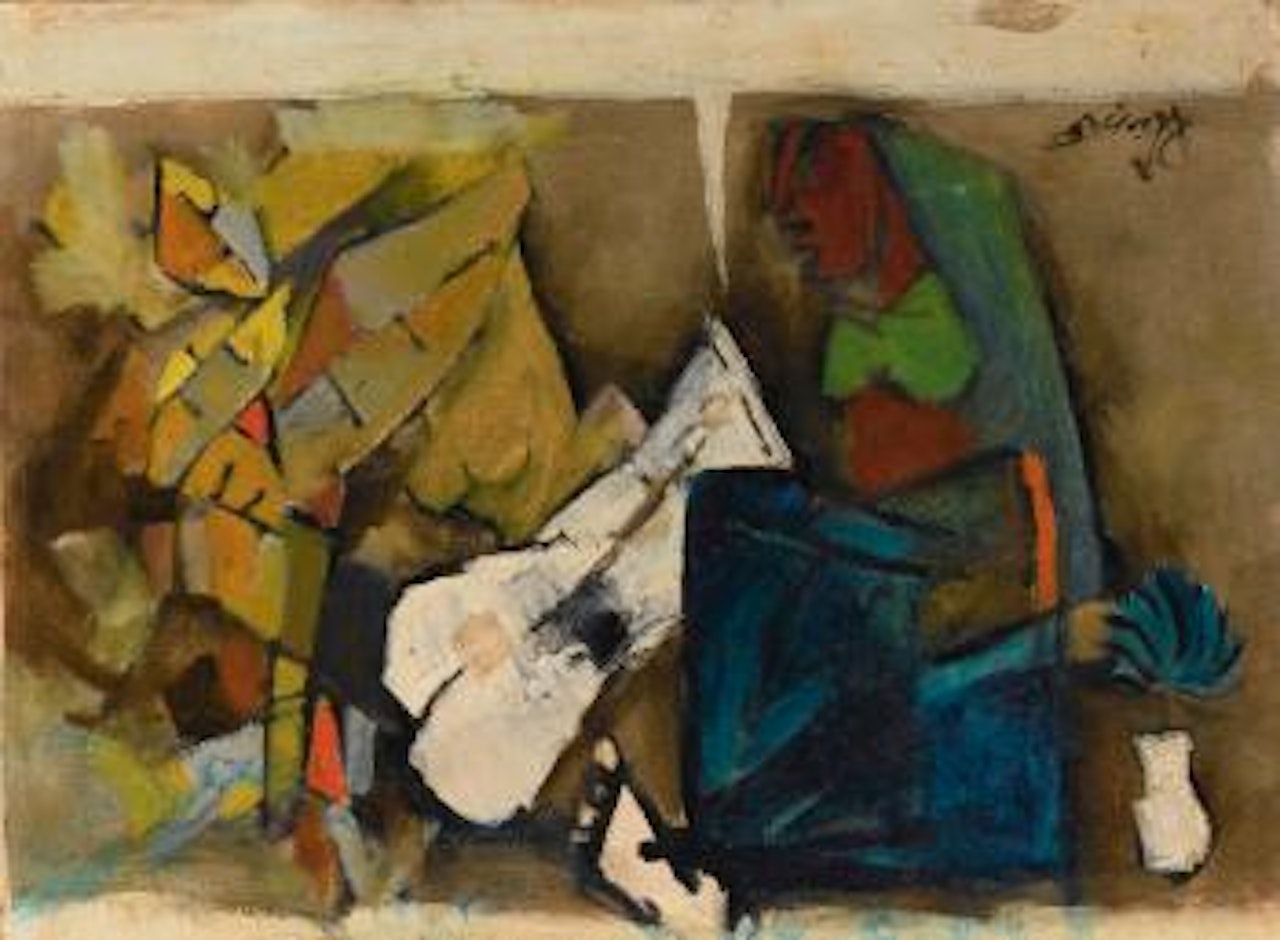 Blue Flower by M.F. Husain