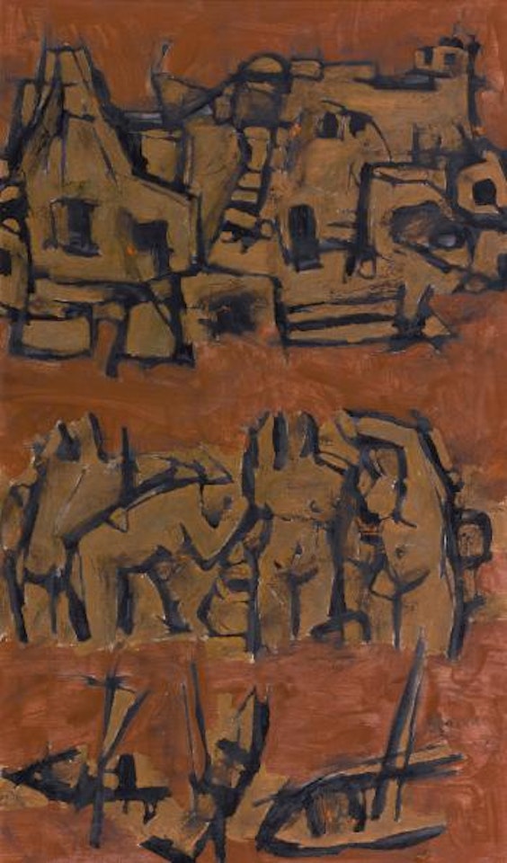 Untitled (Benares Ghats) by M.F. Husain
