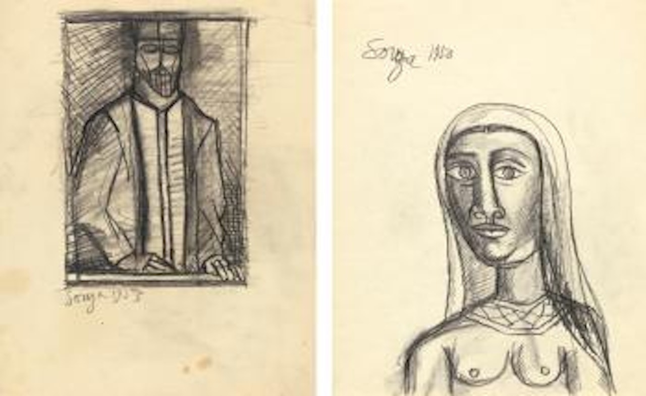 Untitled (Set of Two Figures) by Francis Newton Souza