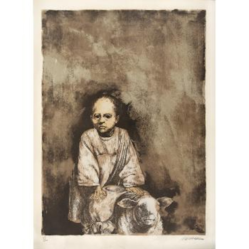Niño Con Borrego, 1973 by Rafael Coronel