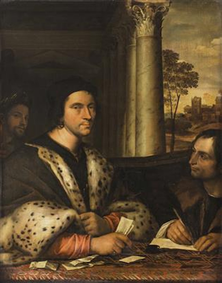Porträt des Staatsmannes Fery Carondolet und seines Sekretärs (um 1512-1515) mit lateinischer Senzent: nosce - oportuit - te, Erkenne dich - es ist notwendig by Sebastiano del Piombo