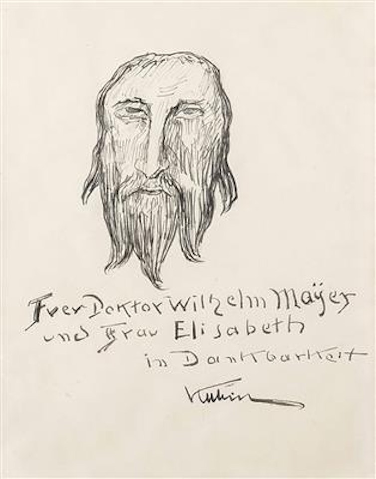 Selbstbildnis mit Bart by Alfred Kubin