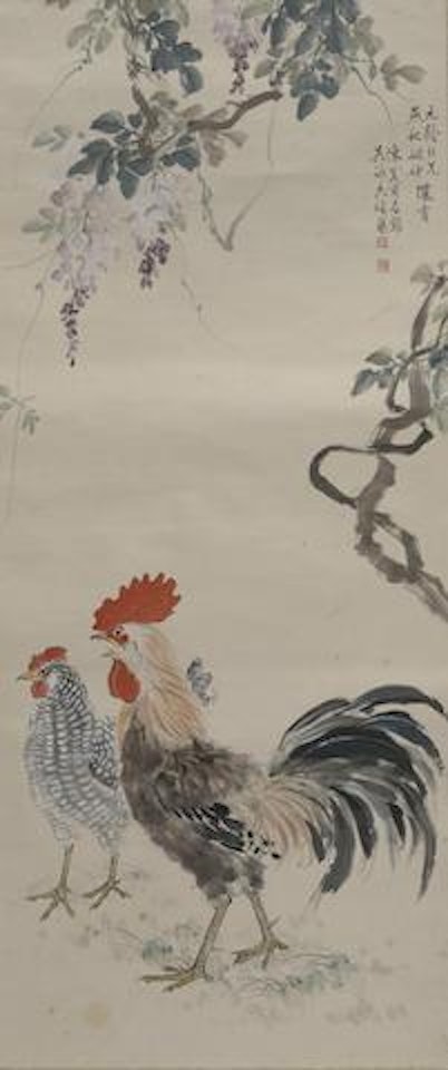 Two Paintings of Flowers and Animals by Wu Rangzhi  by Wu Yongxiang by Wu Rangzhi