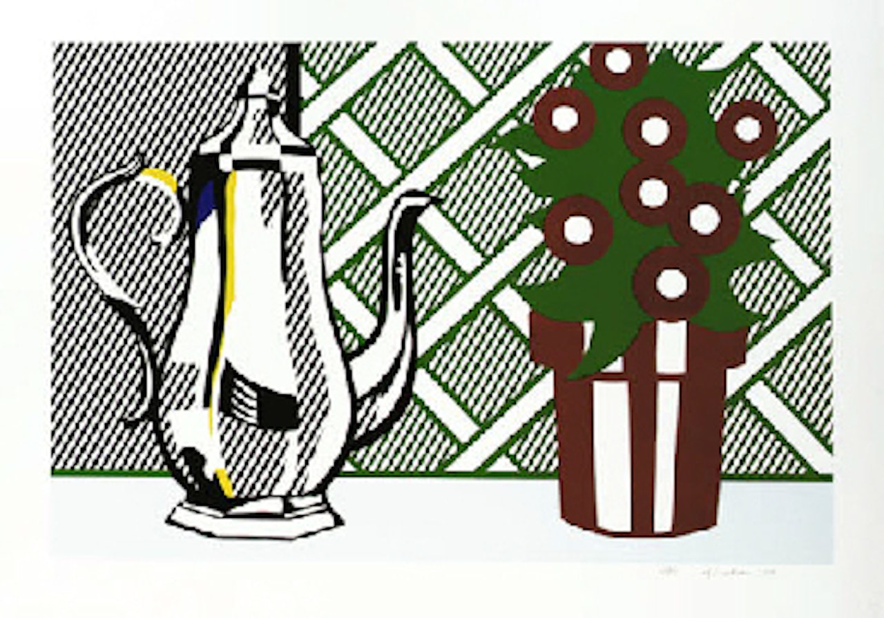 STILL LIFE WITH PITCHER AND FLOWERS (C. 130) by Roy Lichtenstein