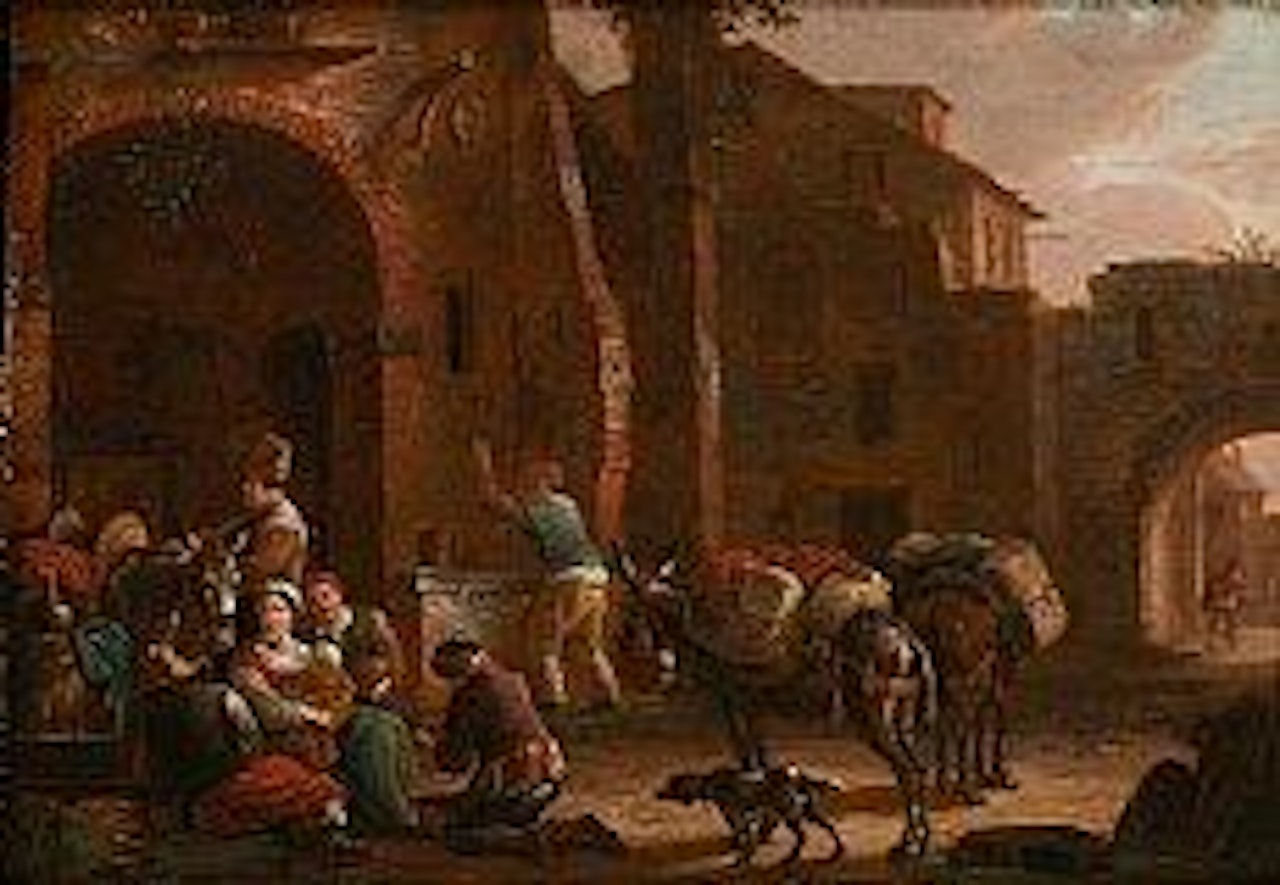 Conversation devant le puits by Andries Both by Jan Both