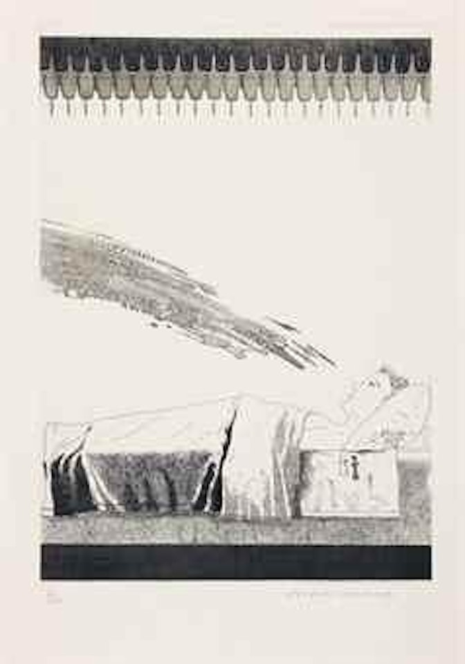 Cold Water about to hit the Prince, Planche 28 issue de The Boy who left Home to learn Fear, Six Fairy Tales from the Brothers Grimm (Scottish Art Council 97 ; Tokyo 94) by David Hockney