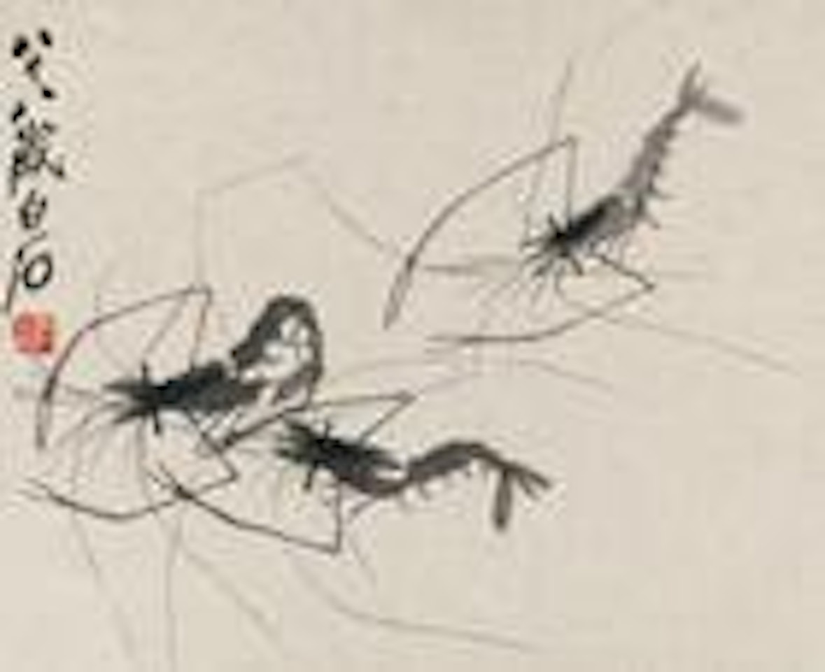 Three Shrimps by Qi Baishi