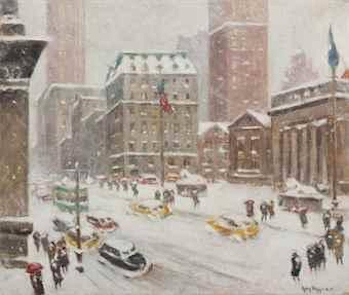 5th Ave Storm at 42nd St by Guy Carleton Wiggins