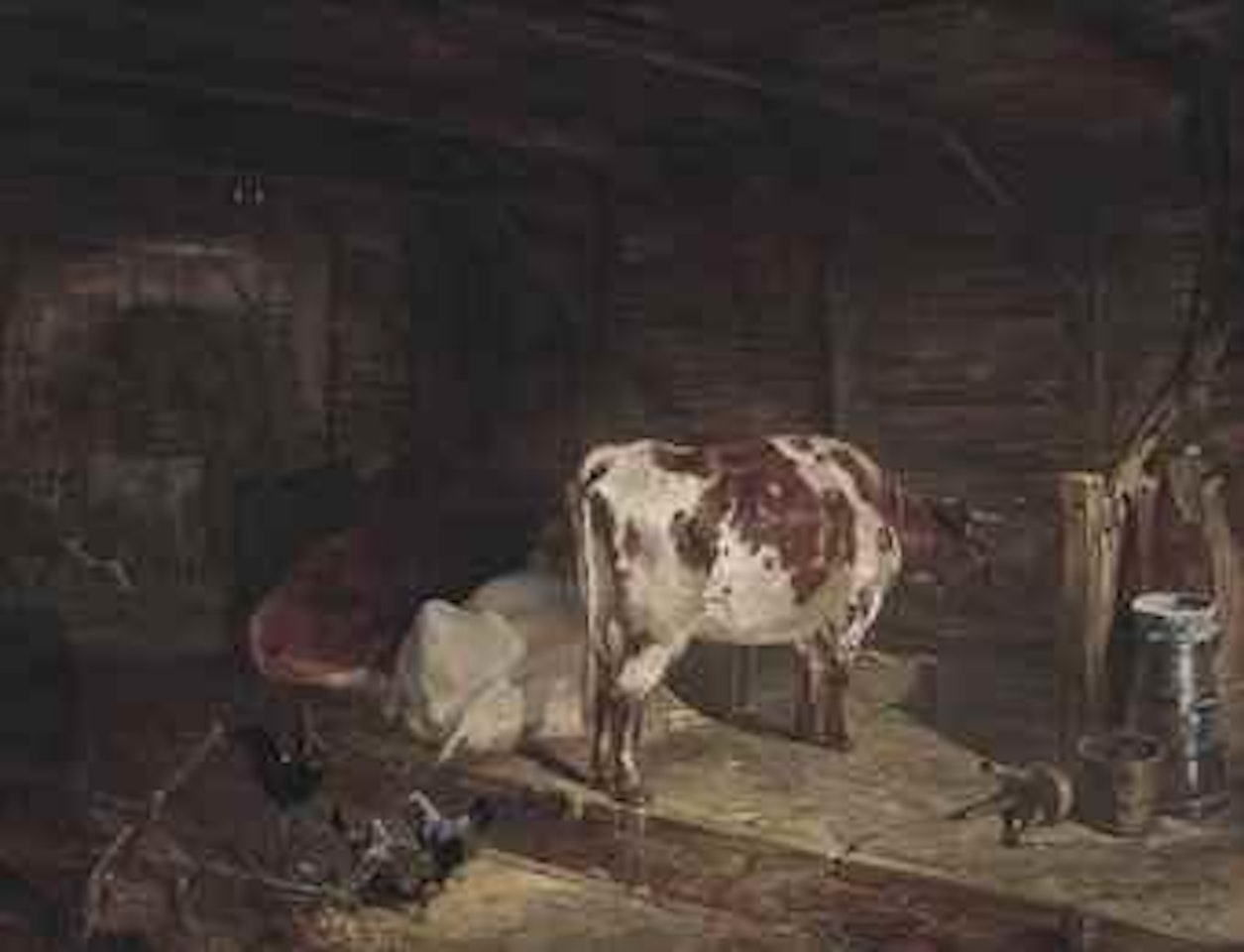 In the barn by John Frederick Herring