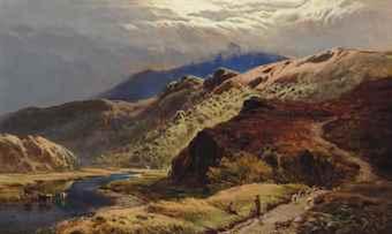 Gathering storm in the valley of Lledr, Wales by Sidney Richard Percy