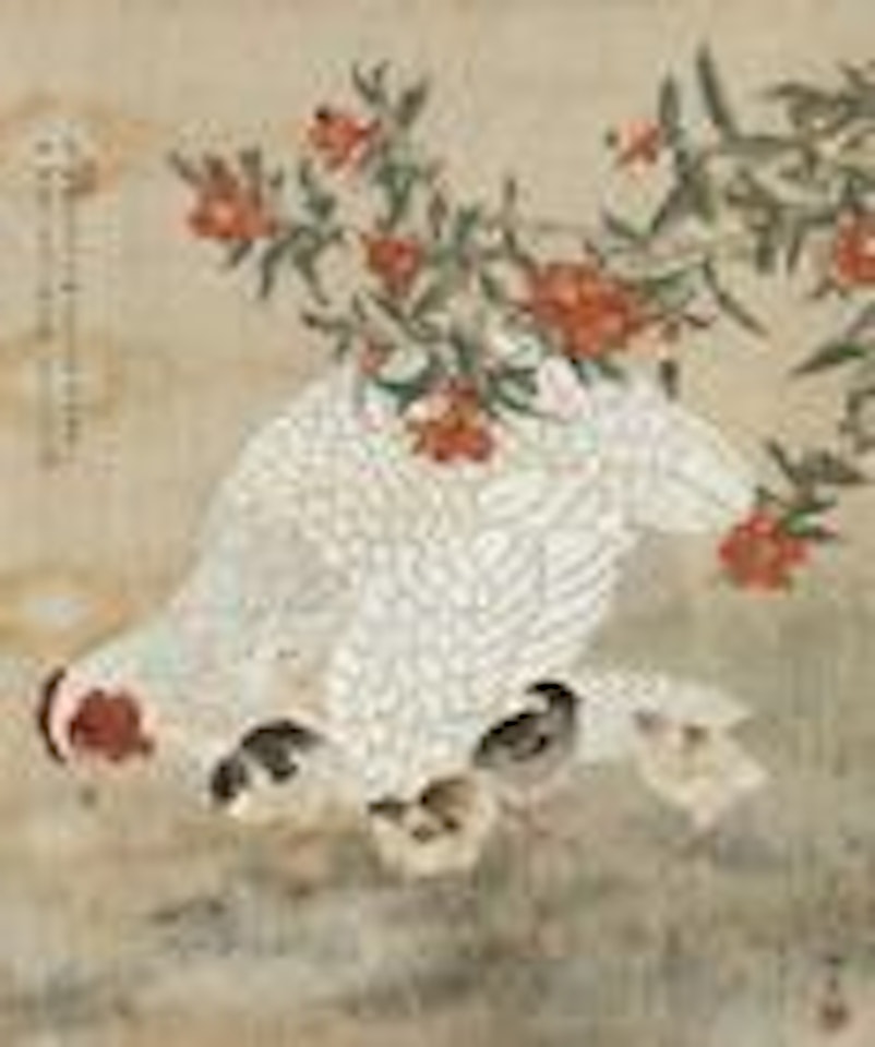 Hen with chickens by Chen Zhifo