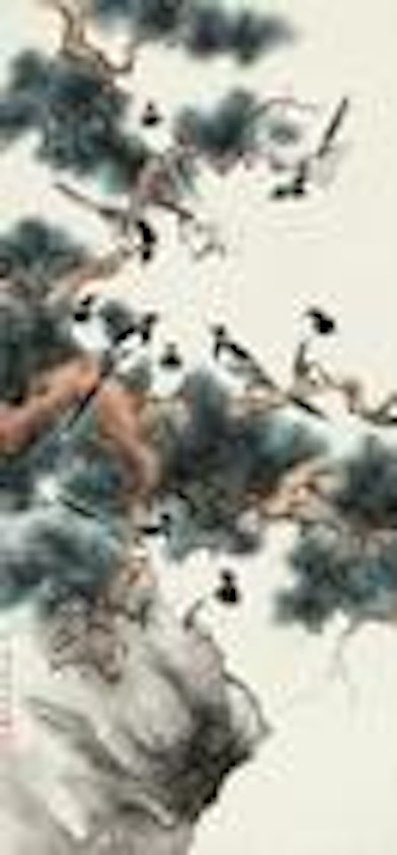 Birds in pine by Yan Bolong